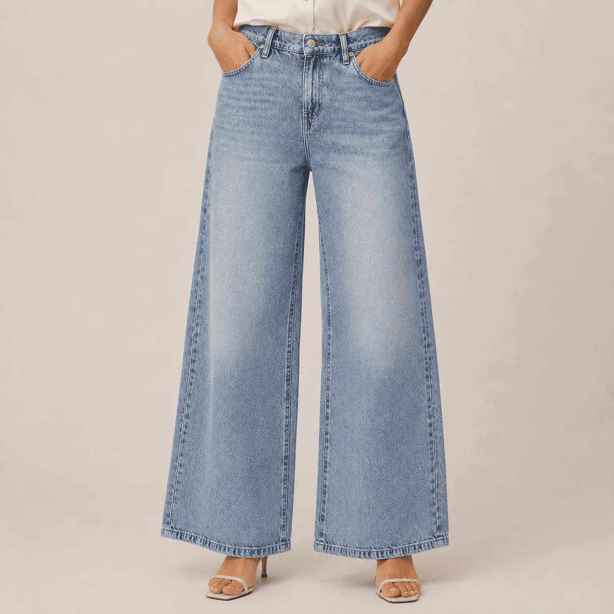 Denim Wide Leg Jeans - Image 7