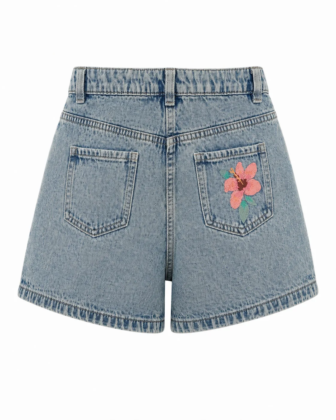 Flower Denim Shorts - Image 6